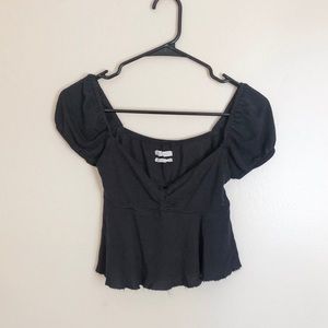 Urban outfitters Black flowy crop top